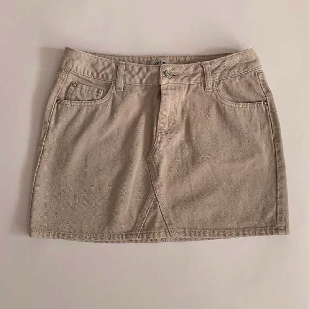 Refuge 100 % cotton Beige Denim Mini Skirt